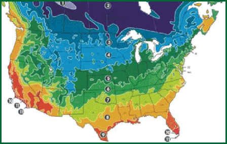 herb climate zones in north america